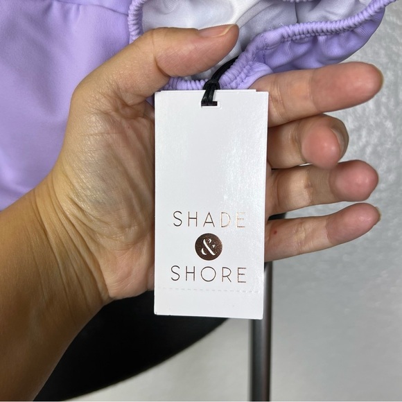 Shade & Shore Light Purple Puff Sleeve Swimsuit Top Size S - Picture 4 of 7